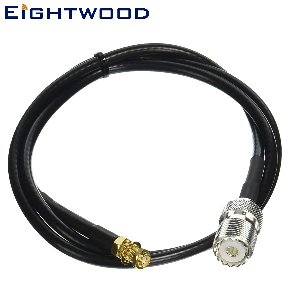 

Eightwood Adapter Cable SMA Jack Female to UHF SO239 Jack Female Socket RF Connector Pigtail Low Loss RG58 Coaxial 3feet 100cm