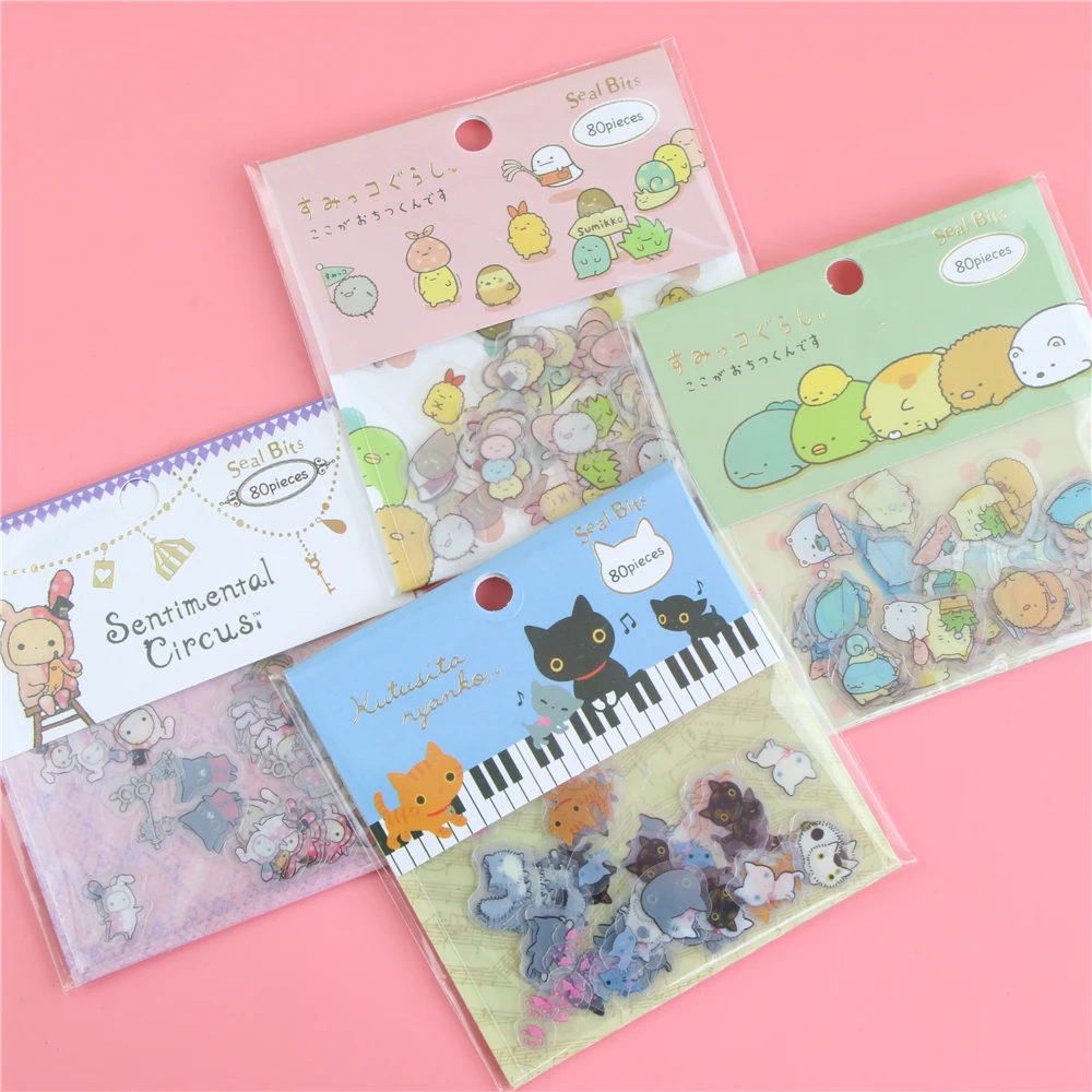 80Pcs/Bag Easily Bear Sticker Package Diy Stickers Children Stationery Stickers