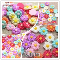 9/13/16/22/26mm Mixed Color Flower Daisy Resin Flatback Cabochon DIY Jewelry Phone Decoration No Hole