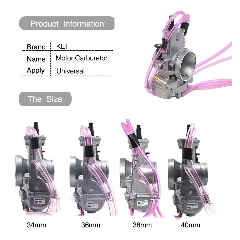 ZSDTRP Keihi PWM34 PWM36 PWM38 PWM40 Quad Vent Carburetor Carb For 125cc - 250cc 2/4 Stroke Racing Motorcycle Scooter UTV ATV