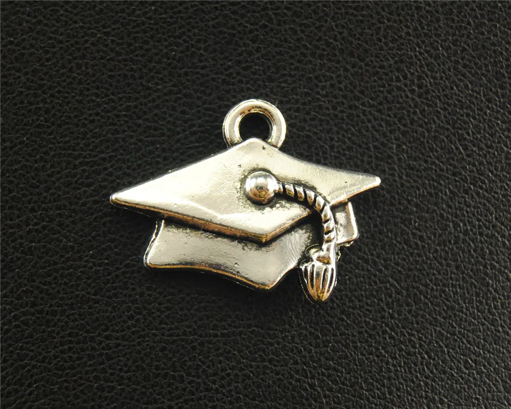 25pcs  Silver Color trencher cap Charm Pendant DIY Necklace Bracelet Bangle Findings 25x20mm A1650