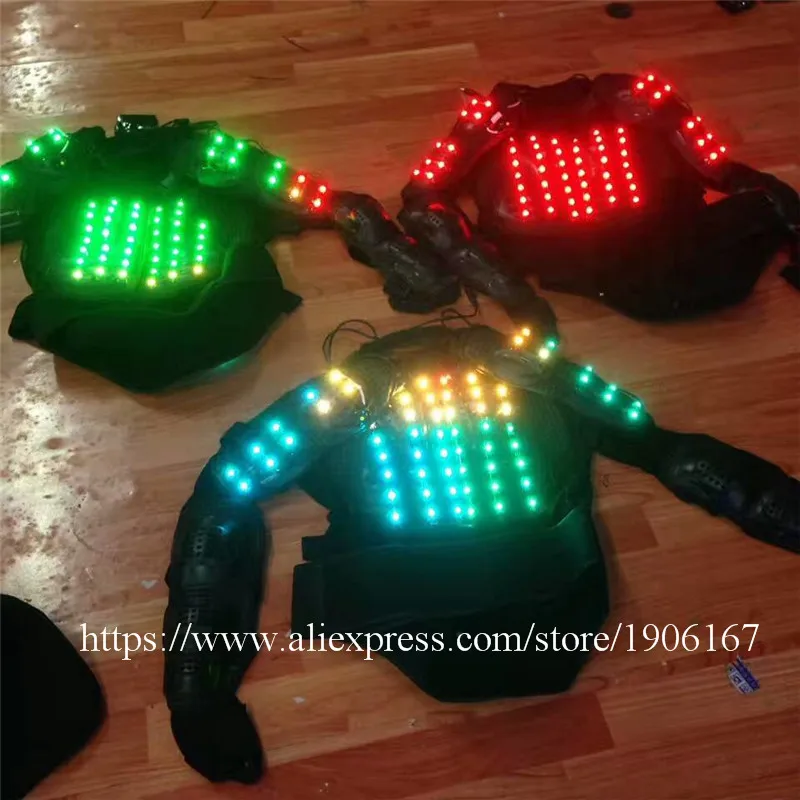 Hot sale LED luminous armor light Up Jacket glowing costumes for dancing performance clothes dj stage dance wear