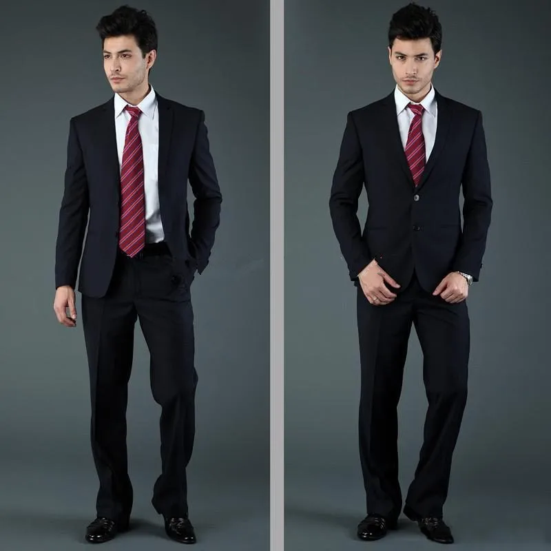 

Best Selling 2016 Brand Men's Slim Fit Suits And Tuxedos For Men Blue Black Light Gray Two Button Three Piece Coat+Pants+Tie