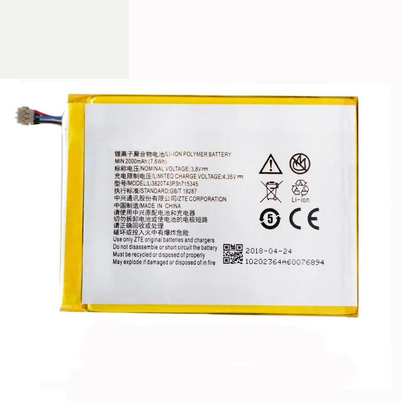 Original  LI3820T43P3h715345 phone battery For ZTE Grand S Flex MF910 MF910S MF910L MF920 MF920S MF920W+