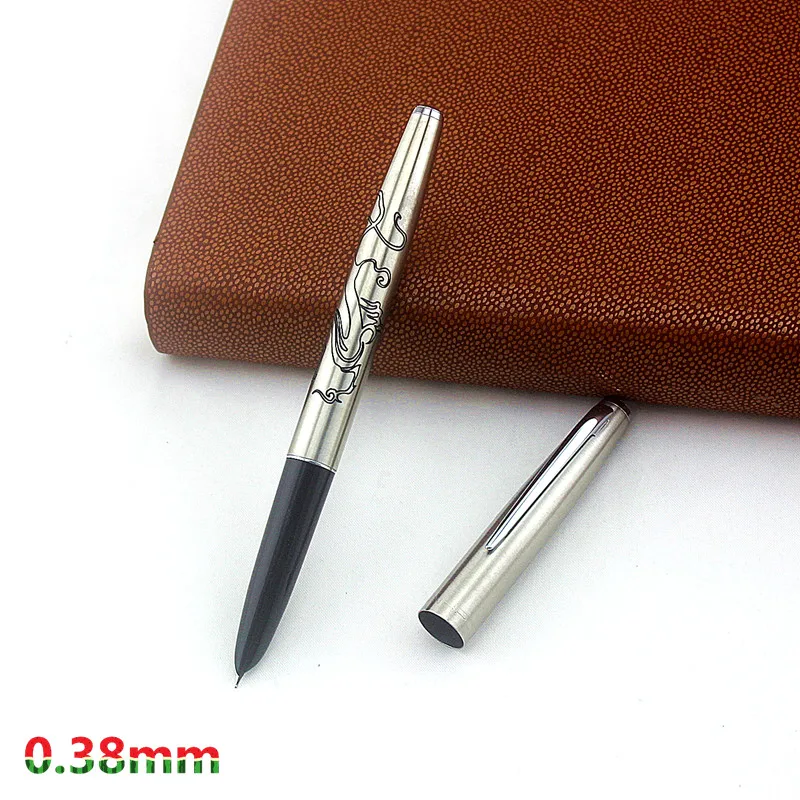 

Jinhao 911 Fountain Pen with Carving dragon Ink Pen Gift Box 0.38mm EF Nib metal Pens for Writing School Office Supplies