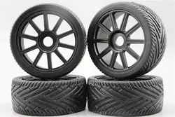 4pcs 1/8 Buggy Tire(Hunter) On Road Tyre 15% Reinforced Nylon Wheel (Black)fits for 1/8 Buggy GT XO-1 1/8 Tire 22068+26010