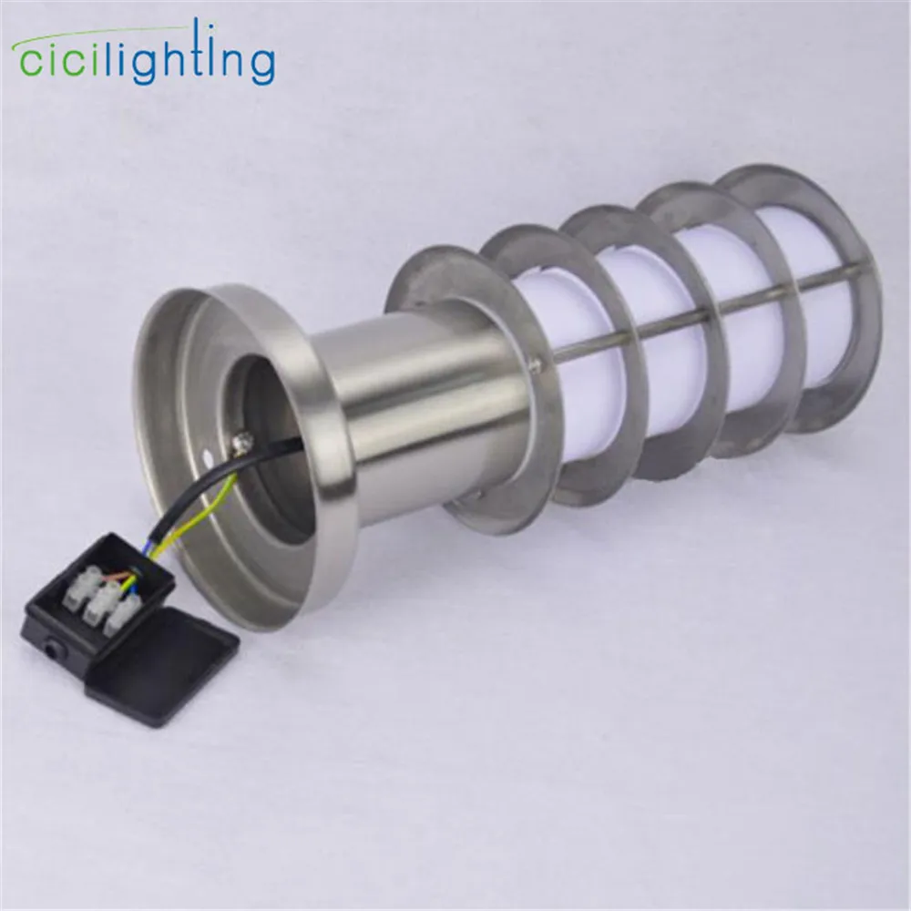 Outdoor Waterproof Path Light,L30cm L45cm Stainless Steel + White Acrylic Shade Outdoor Post Lamp,Rust-proof E27 Pillar Lighting