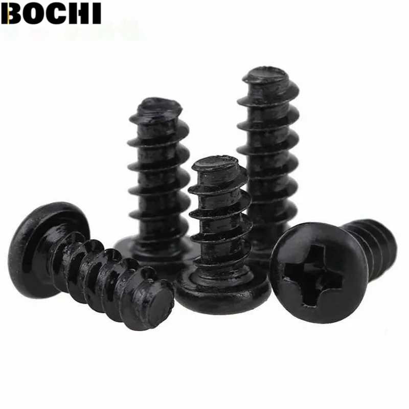 

GB/T 500Pcs M2 M2.3 M2.6 PB Phillips Head Micro Screws Round Head Self-tapping Electronic Small Wood Screws SS03