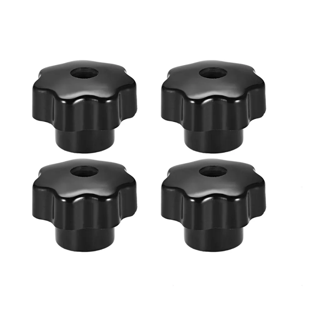 

Uxcell 4pcs M12 M8 M6 Brass Insert Female Thread Star Knobs Manual Nuts Black Grip Handle Clamping Knob Thumb Nuts