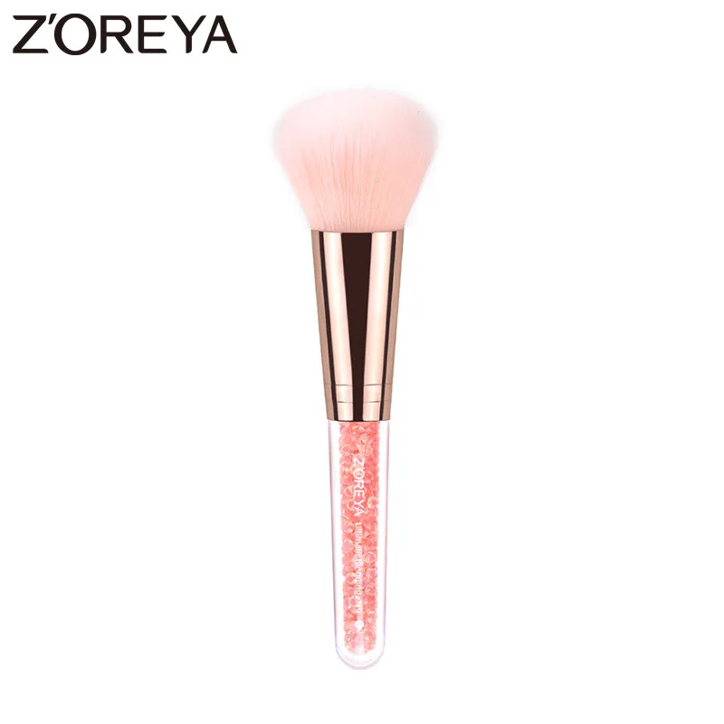 Zoreya Brand  New arrive pink crystal Resin handle Portable Makeup brushes Nylon hair ultimate Blending make up brush tool