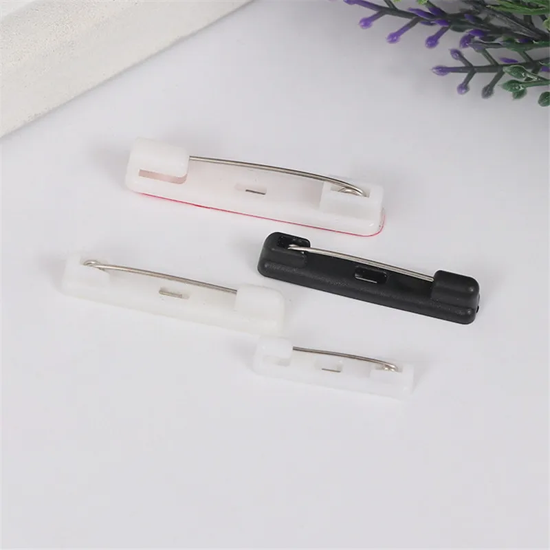 500pcs White/Black Plastic Pin Safety Pins Brooch base DIY Jewelry Making Three Size Available