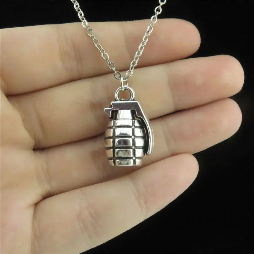 1Pc Vintage Steampunk Grenade Pendant Women Necklaces Making Trendy Hip-hop Men Grunge Rock Daily Wear Collares Jewelry Bijoux