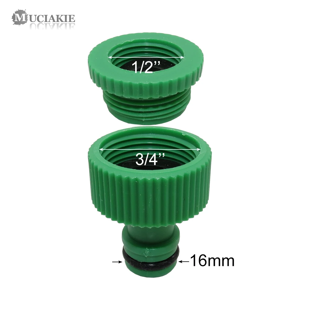 5PCS Green New ABS Plastic 1/2'' 3/4'' Nipple Tap Connector 20 25mm Female Thread Faucet Joint Adapter Garden Irrigation Fitting