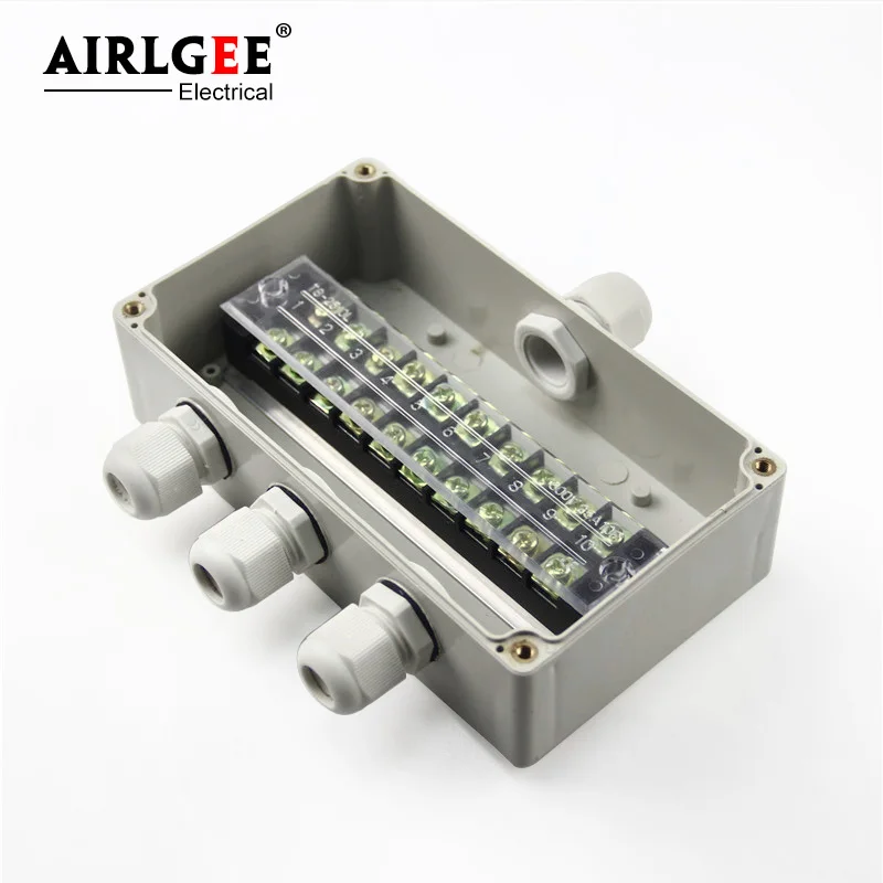 

158 * 90 * 60mm 1 Inlet 3 Outlet outdoor waterproof junction box with TB terminal 12-bit junction box ABS box