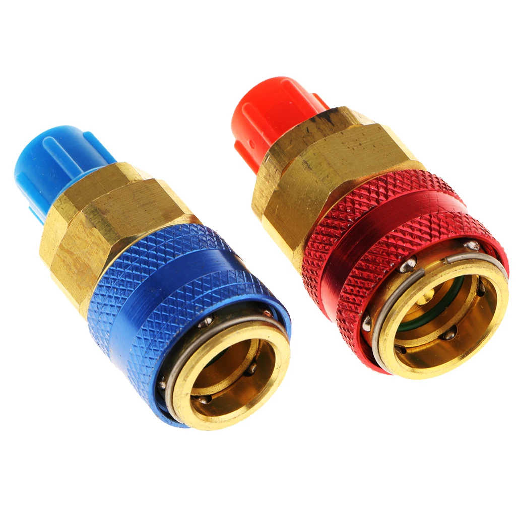 2 Pieces Car A/C R134a System High & Low Quick Connector Coupler Adapter Automotive Air Conditioning Accessories