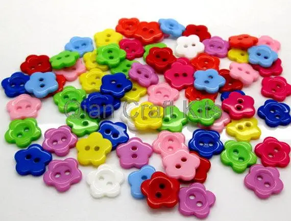 600pcs rainbow mix colors resin sun flower Multicolor Buttons sewing craft diy buttons 13mm smooth touch