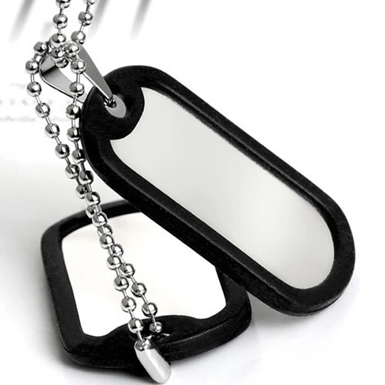 Personalized Military ID Dog Tag Pendant Necklace Custom Engraved Men Army Tags Lettering Name Stainless Steel Jewelry Gifts