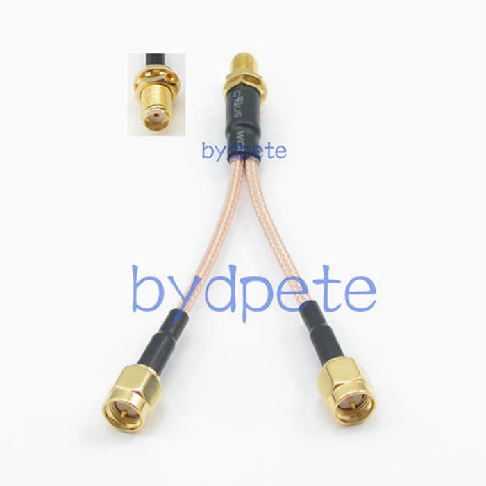 

20cm Y type 1 one SMA female jack to 2 two SMA male plug T RF Pigtail jumper 8in 8'' RG316 extension cord Cable