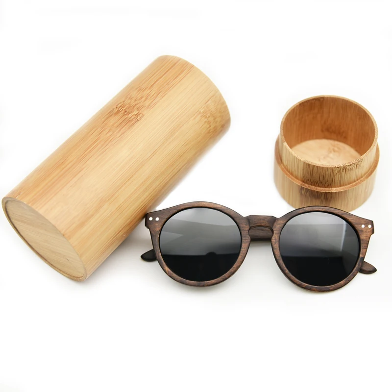 Hot Selling Summer Unisex Cateye Vintage Round Wood Sunglasses Women Polarized Lens Wooden Sun Glasses