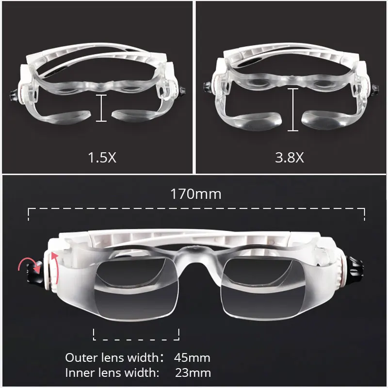 1.5X-3.8X Mobile Phone Eyeglass Magnifying Glass With Mobile Phone Holder Adjustable Glasses Cellphone Screen Magnifier