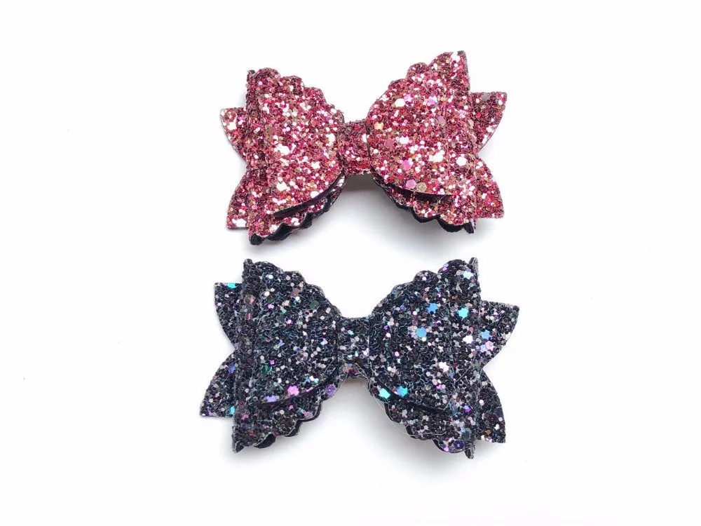 

Boutique ins 10pcs Fashion Cute Glitter Bowtie Hairpins Solid Bowknot Hair Clips Princess Headwear Hair Accessories Ornaments