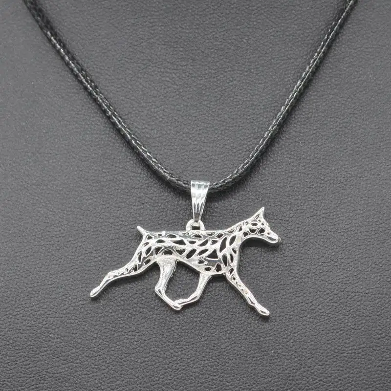 Jewelry Rope Chain Alloy Pendant Necklaces Lovers's Pet Doberman Dog Necklaces