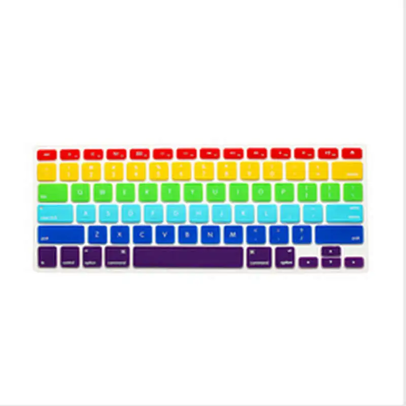 Rainbow Silicone Keyboard Cover Skin Ultra-thin Notebook for MacBook Pro 13 15 17 A1278 A1398 US Standard MEAFO