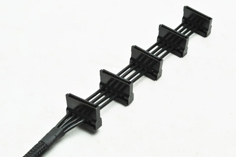 1 고품질 실용적인 내구성 PC 서버 4 핀 IDE Molex 1 ~ 5 SATA 전원 케이블 어댑터 분배기 케이블, 18awg 검정 40cm