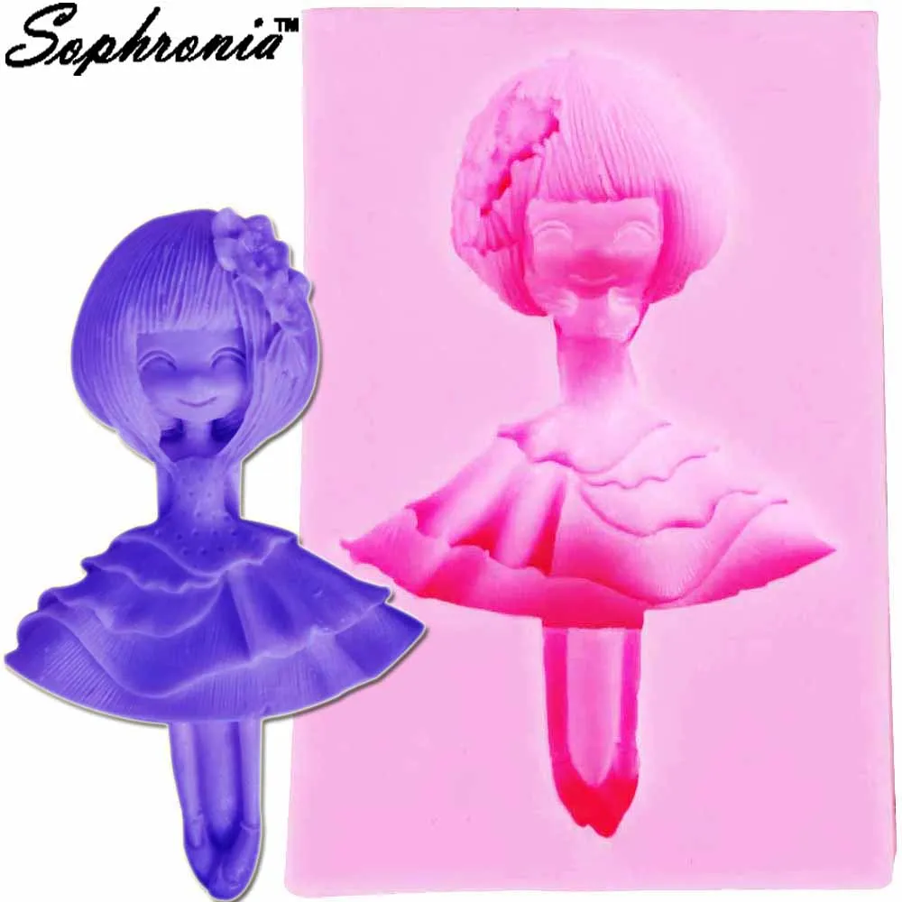 

10PCS/SET Ballet Girl Silicone Fondant Molds Christmas Cake Decorating Tools Resin Clay Candy Chocolate Gumpaste Moulds m908