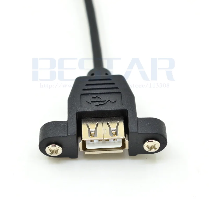 50CM Elbow USB 3.1 Type C Male angled to USB 2.0 Type A Female Panel Mount Cable 0.5m Screw design helps 28mm