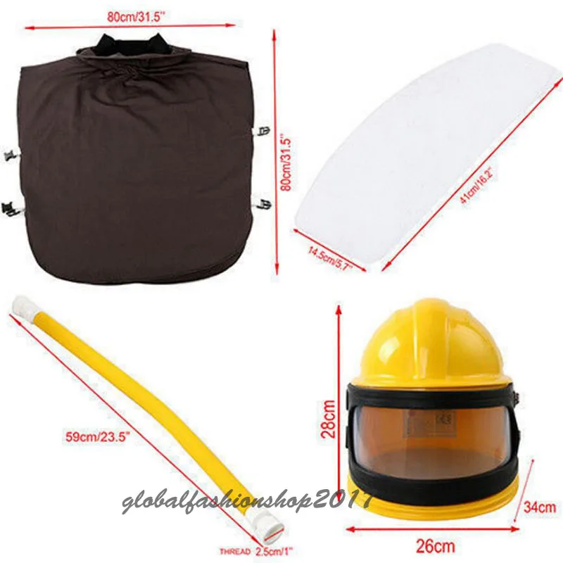 Labor Protection AIR FED Supplied Safety Sandblast Helmet Sand Industry Blast Abrasive Hood Protector