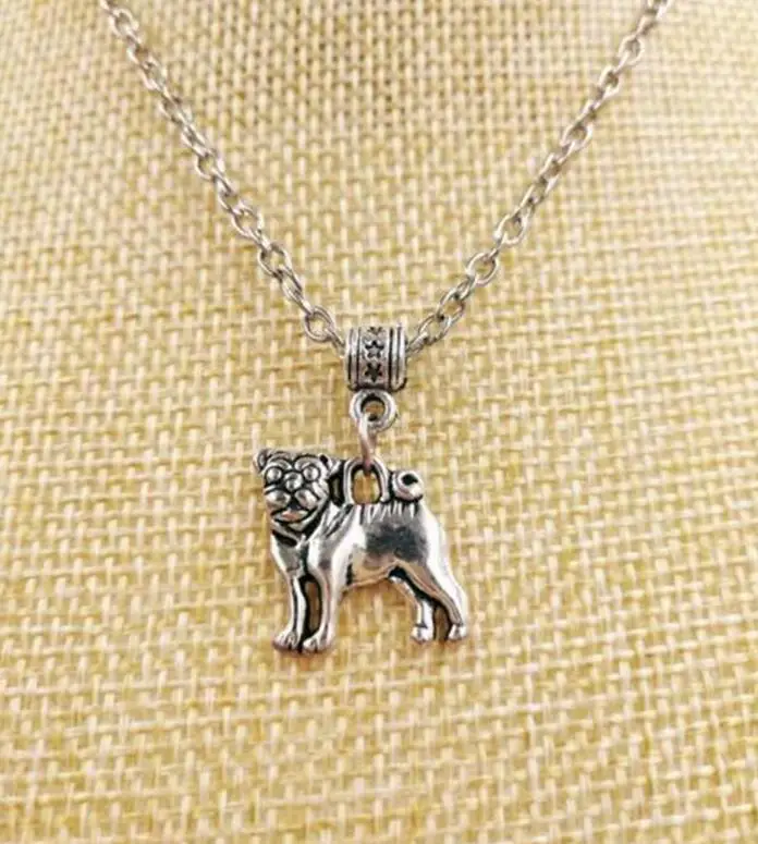 1PCS Fashion Vintage Lovely Pug Dog Amulet Charms Statement  Necklace Pendant lucky Jewelry Holiday Gifts