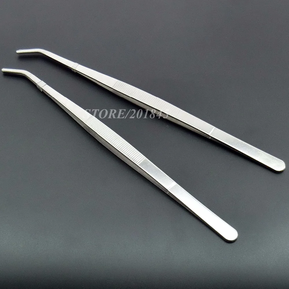 5Pcs/Lot Surgical Tweezers Stainless Steel Pro Dental Examination Forceps Precision Medical Curved Tweezers Nipper Tool 9.84