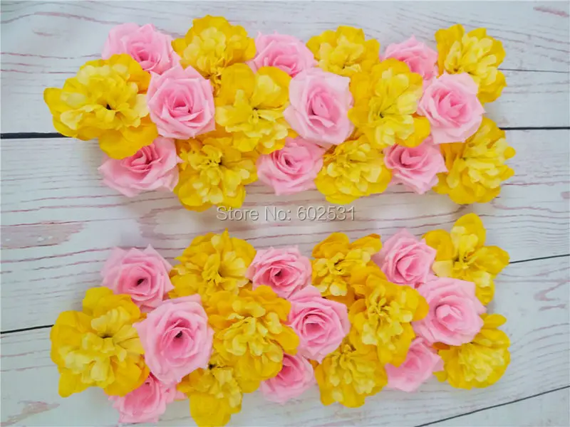 Wedding road lead flowers Bouquets arch flower wall backdrop party and home artificial decorative flowers