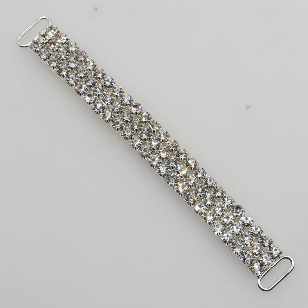 2018 high quality 1pc 3 Rows Can be stretched Bikini Connectors/Buckle Metal chain Rhinestone swimming bridal dress decorate