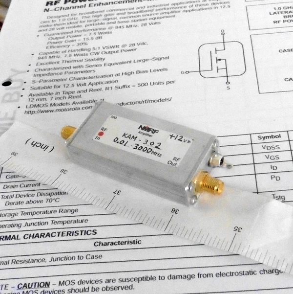 Free shipping KAM-302 10kHz~2.5GHz (3.0GHz) UWB high gain general RF microwave amplifier