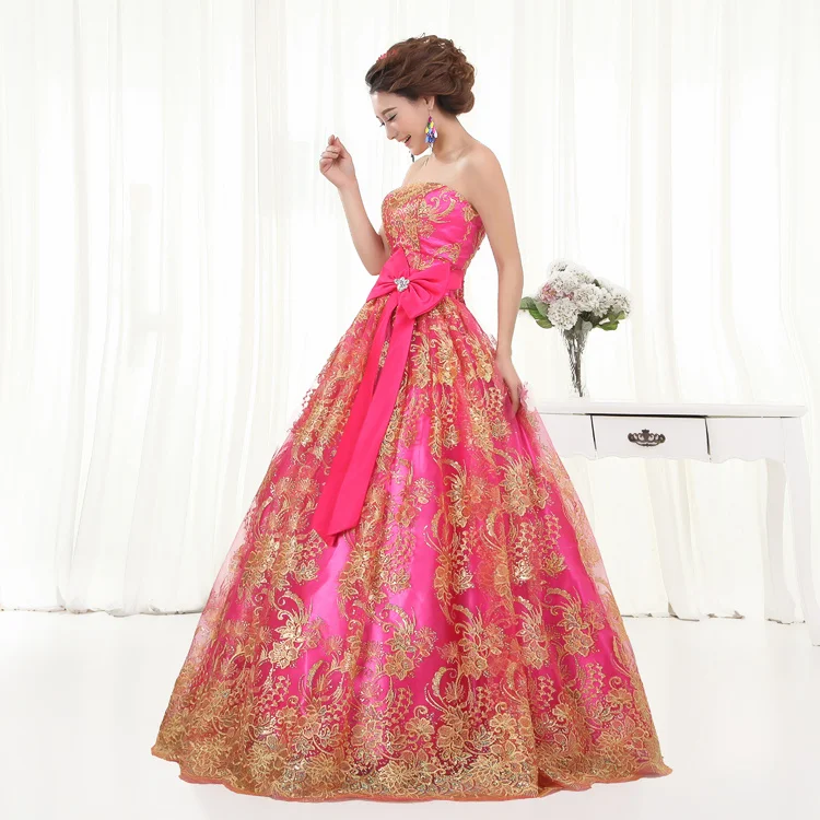 pink sequined flower embroidery beading ball gown royal Medieval Renaissance Victorian dress Belle ball