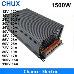 CHUX 12V 15V 24V 1500W Switching Power Pupply 36V 40V 48V 55V 60V 72V 80V 90V 100V 110V  For Industrial Field AC Dc Power Supply