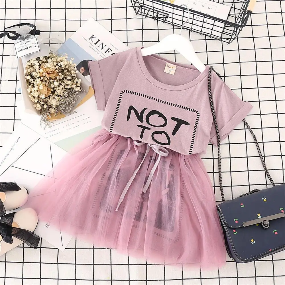 Summer Girls Princess Dress Lovely Short Sleeve Party Dresses For Girl Cotton Voile Girls Dress Size 100-140cm Clothes Wholesale image 4