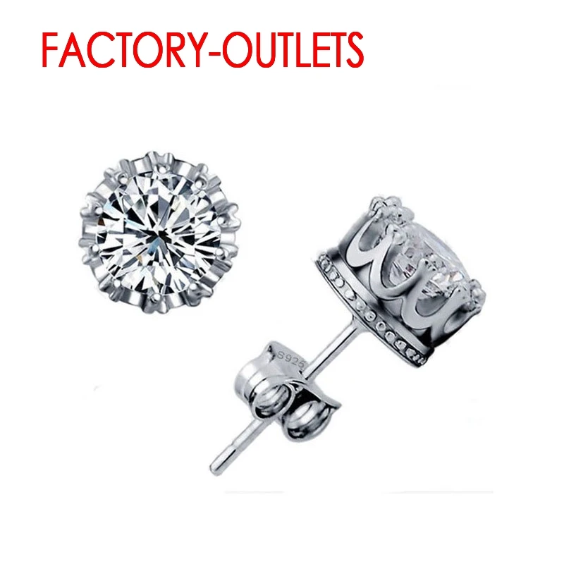 Top Sale Unisex Jewelry Austria Crystal Silver Stud Earrings 925 Silver Needle Stud Earrings For Women Gifts Fast Shipping