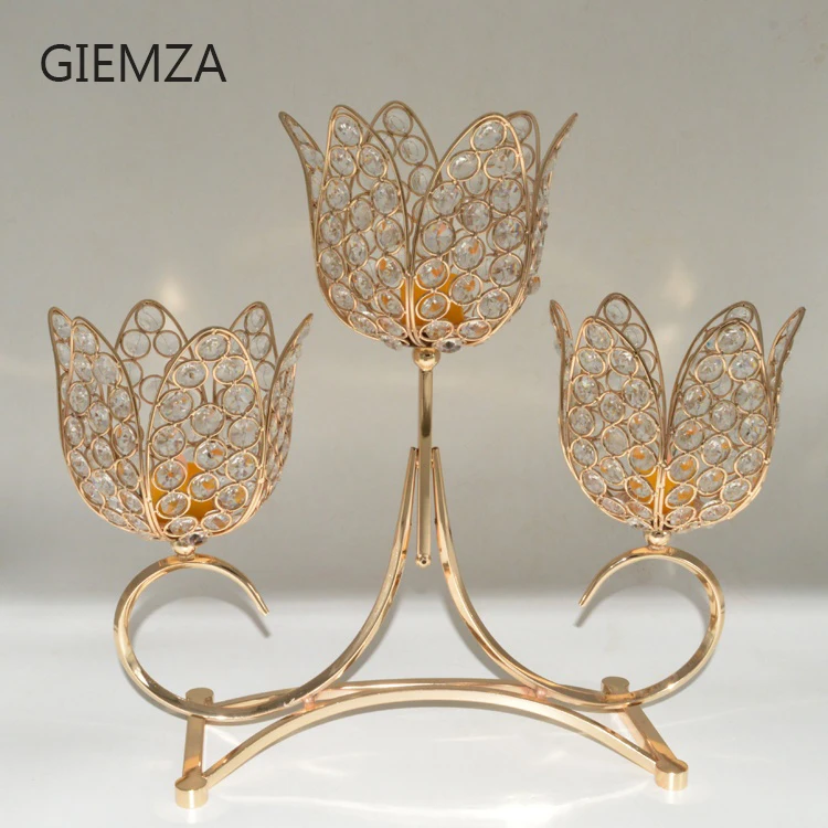 GIEMZA Weeding Decoration Candle Holders Crystal Candlestick 1PC Stock one large 45cm weight 1750g(3.9lb) Romantic candlestick