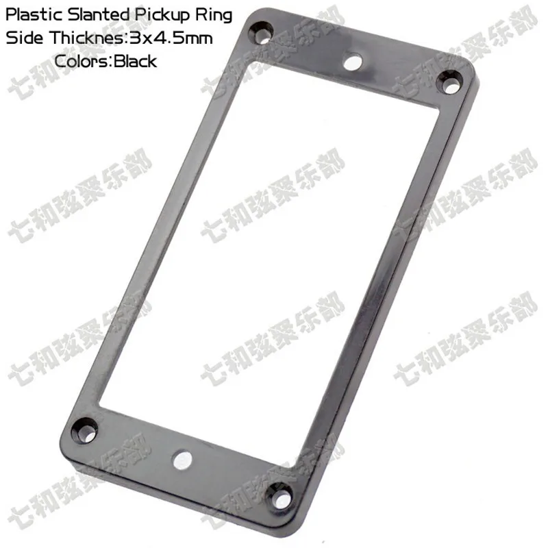 A Piar Black Plastic Slanted Double Coil Pickup Ring Humbucker Frame Mounting Ring For Electric Guitar 3mmx4.5mm