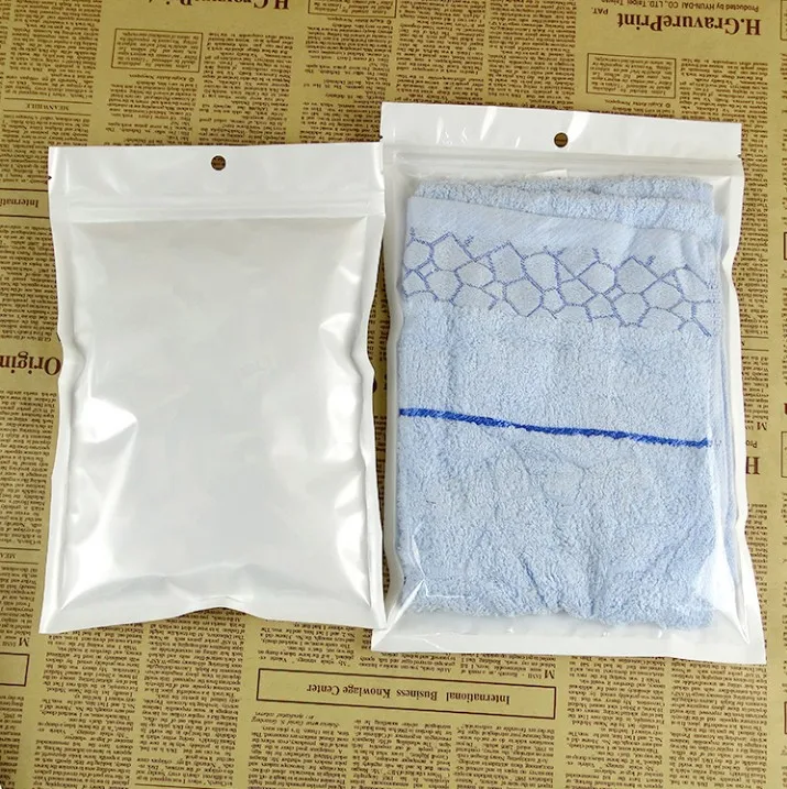 50Pcs Self Sealing Resealable Zipper Poly Storage Bags Food Small Parts Plastic Retail Packaging Bags  White/Clear  zip lock bag