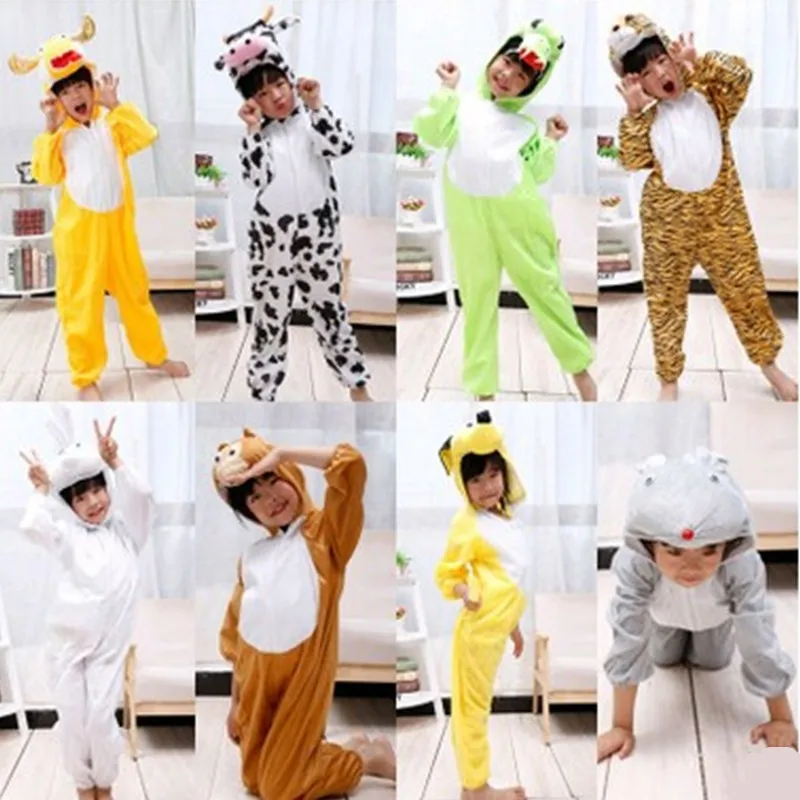 XS-4XL 28 Stile Unisex Nette Kigurumi Kinder Kinder Cartoon Winter Tier Pyjamas Nachtwäsche Halloween Kostüme Cosplays kleid