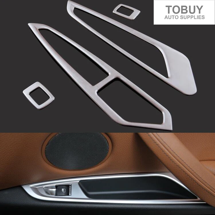 ABS Chrome Car Door Window Switch Panel Cover Trim Car Glass Lift Switch Buttons Panel Sequins For BMW X5 F15 X6 F16 Car Styling