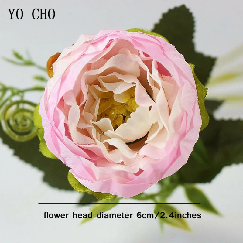 YO CHO 6 Teste/Bouquet Peonie Fiori Artificiali Fiori di Seta Peonie Bouquet Bianco Rosa di Cerimonia Nuziale Della Decorazione Della Casa di Falso