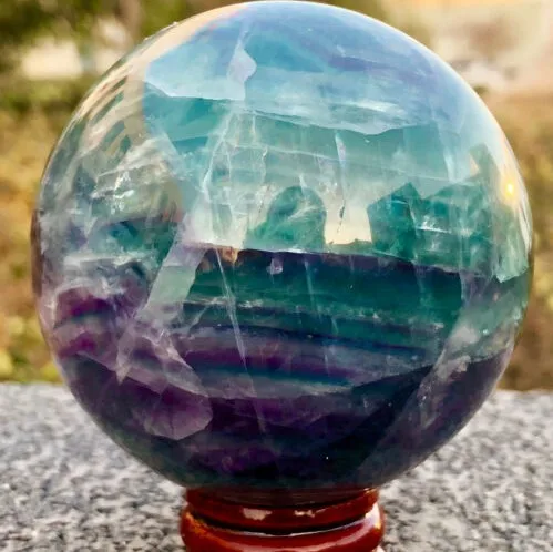 60mm NATURAL Fluorite quartz crystal sphere ball healing