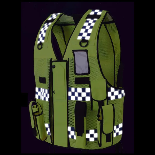 High visibility traffic reflective vest with multi pockets