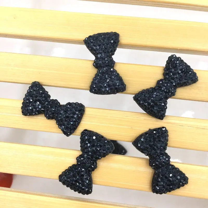 40pcs 11*20mm Fashion Bow Tie Glitter Crystal Rhinestone Bow for Wedding Party gift -B649