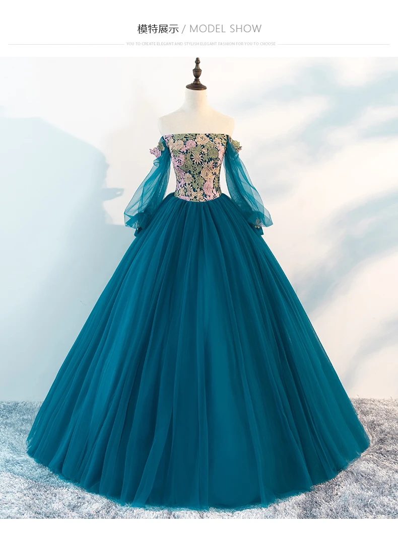 luxury stage perofrmance gown 18th century ball gown slash collar lantern sleeve medieval dress Renaissance gown queen cosplay